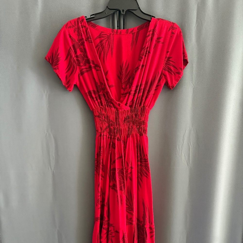 Red cotton casual dress, size S